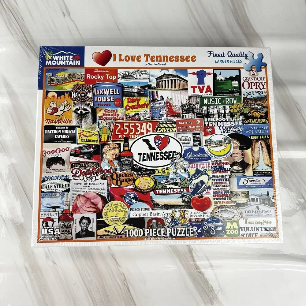 White Mountain I Love Tennessee 1000pc. Puzzle By Charlirle Girard (NEW SEALED)